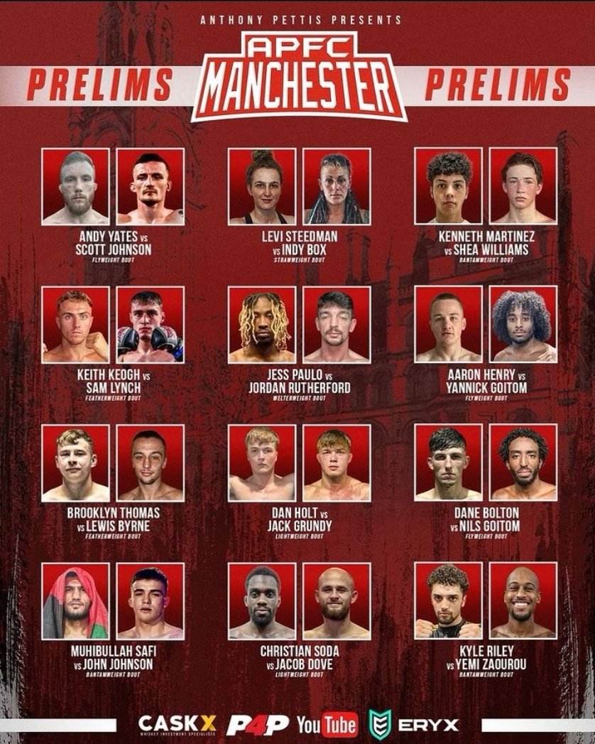 vinnytalks_'s tweet photo. APFC Manchester prelims are LIVE ON YOUTUBE!!

https://t.co/3TFMmNpk7P

#APFC8
@anthonypettisfc 
@Showtimepettis 
@UFCFightPass https://t.co/gX3kgO5fMF