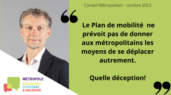 Sur le plan de mobilité, <a href="/StefBaly/">Stéphane Baly 🌻 🇪🇺</a> dit sa déception. La MEL n'a pas entendu les attentes et les demandes des communes et des citoyens.