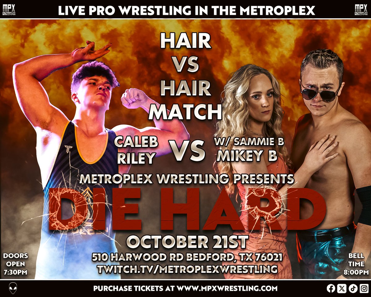Enjoy a dude shaving another dude bald THIS SATURDAY!!! Mpxwrestling.com Twitch.tv/metroplexwrest…