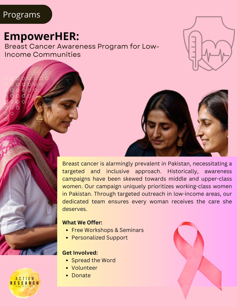 Nosheen_Z's tweet photo. EmpowerHER @ActionResear is committed to raising #BreastCancerAwareness in working-class women in #Pakistan. Setting it apart from campaigns focusing on higher economic strata. This Oct, we hosted multiple awareness sessions &amp; collected data on local myths and misconceptions. A🧵 https://t.co/3mDXHZoX1o