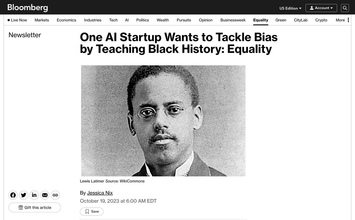 johnpasmore's tweet image. Bloomberg gave us a bit of press at Latimer.ai - thankful for them shining a light on the work, building an LLM trained on Black &amp;amp; Brown history and culture.

bloomberg.com/news/newslette……
@jessicanix_ #latimer @business @MikeBloomberg @BBGEquality @sama @lexfridman