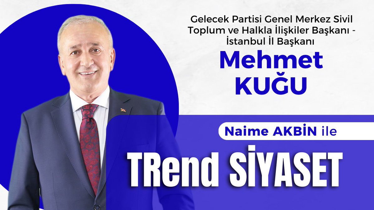 trendmedya_tv's tweet photo. Gelecek Partisi Genel Merkez Sivil Toplum ve Halkla İlişkiler Başkanı - İstanbul İl Başkanı Mehmet Kuğu’dan çok önemli açıklamalar.!
https://t.co/6wUQJxWEHD
#gelecekparti #istanbul @Ahmet_Davutoglu @mehmetkugutr #Filistin #mehmetkugu #trendmedya https://t.co/5a1RRV6SFx