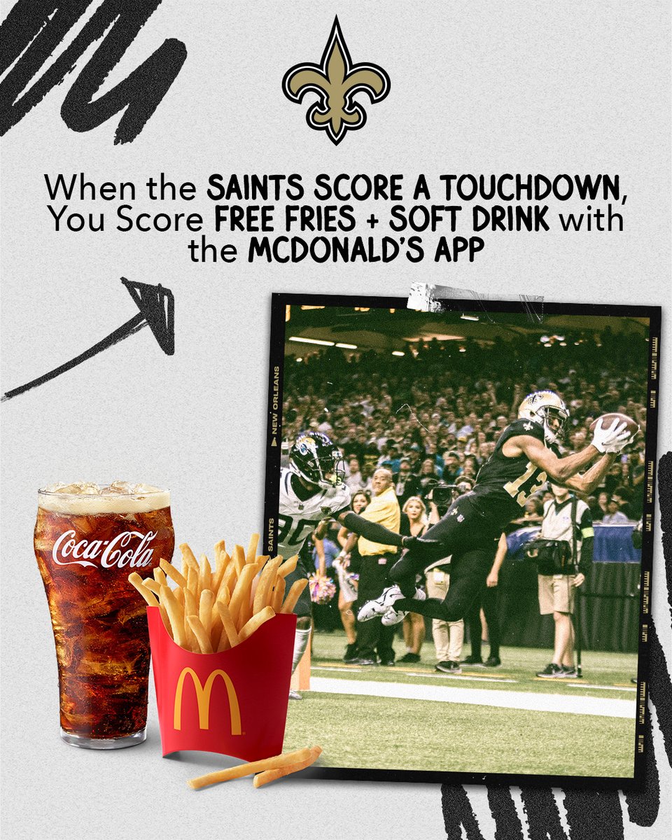 Saints's tweet photo. 🥤🍟

#Saints | @McDonalds https://t.co/LAnHI6xBAM