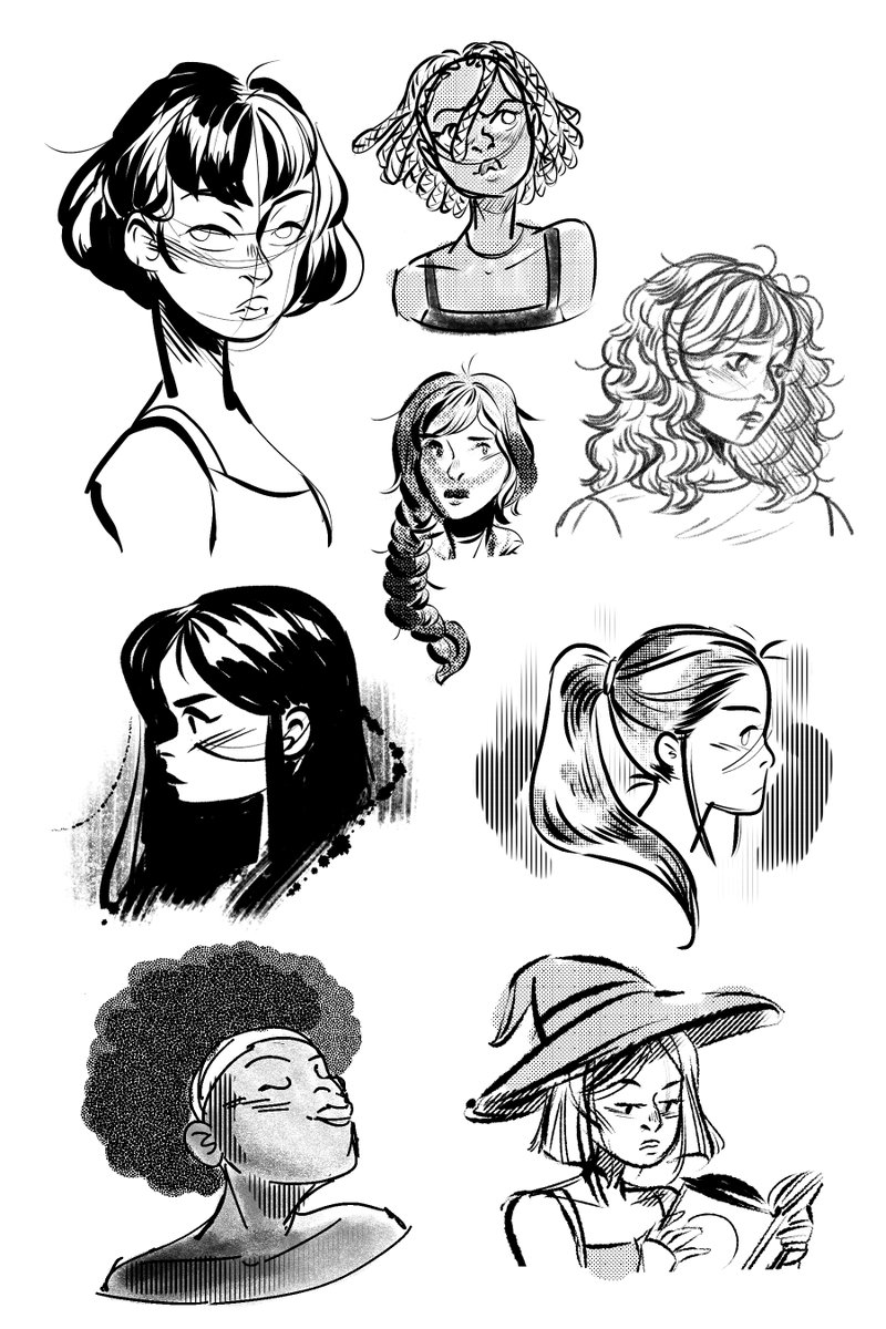 sketchbook doodles with different brushes