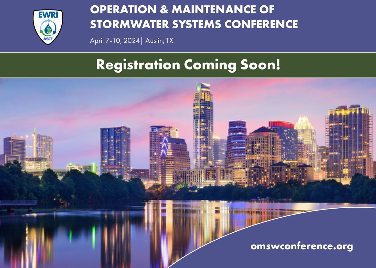 This event only happens every two years! Plan to join us in Austin, TX for maximizing your learning about 0&M of Stormwater Systems! We are building our program now. omswconference.org #asce #omsw24 #stormwater #environmental #environmentalengineering #sustainability