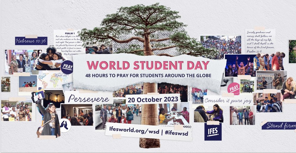🌏 Today is World Student Day of Prayer! 

🙏  Join thousands of people around the world as we pray for campus movements and the students who are part of them. 

🏃 Head over to <a href="/ifesworld/">IFES</a> to learn more!
