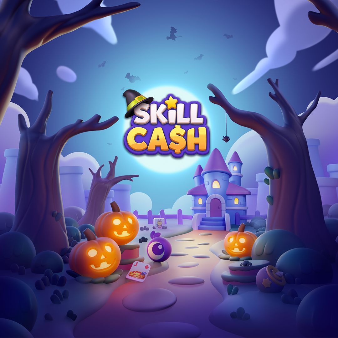 SkillCash's tweet photo. Spooky season has arrived! Check out our Halloween theme on the app... and oh you're in for a real treat with our new Halloween Solitaire game! 🦇 🎃 #Halloween #SkillCash https://t.co/IMSS2B2B50