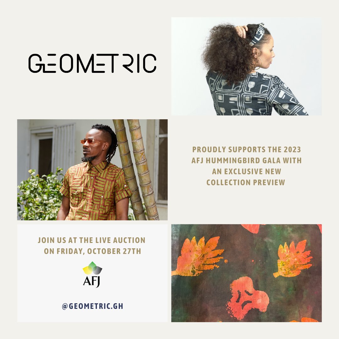 Preview the exclusive new collection by Geometric at the 2023 Hummingbird Gala and learn about how the journey of one piece can connect one thousand stories. 
buygeometric.com
#2023HummingbirdGala #SutainableFashion #AFJcares