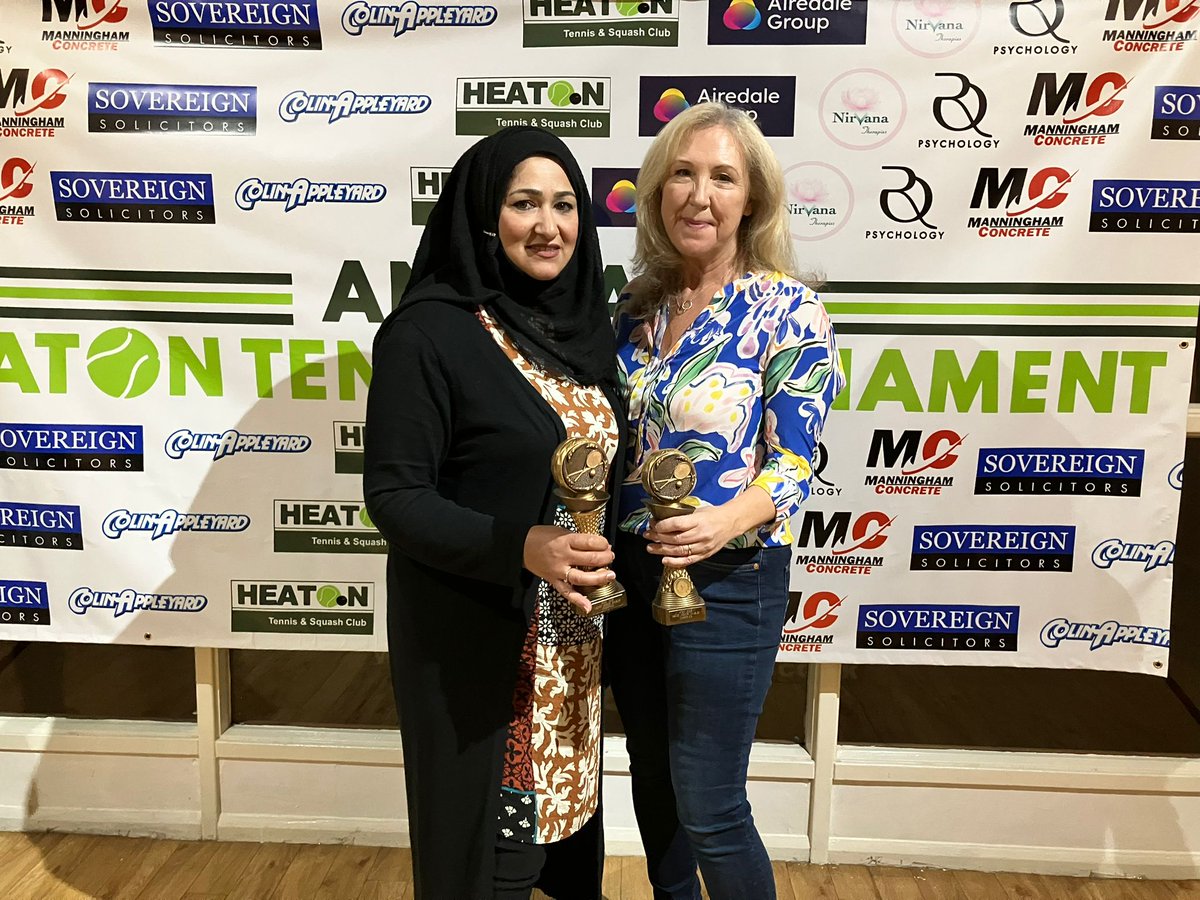 Club Tennis Championships Presentation Evening!🏆 Last but not least... Gentlemen’s Doubles: Champions; Raj Javed & Rizwan Qayum. Runners-up; Eddie Beaton & Russell Heyes. Ladies Doubles: Champions; Alia Qurban & Diane Rawnsley. Runners-up; Sharon Bavington & Diane Appleyard.