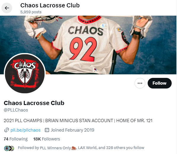 HuttonJackson's tweet photo. The Chaos LC and Chrome LC Twitter accounts are no longer verified accounts, while the other 6 teams still are...

Rebrands incoming? https://t.co/r8gMTK3DUe