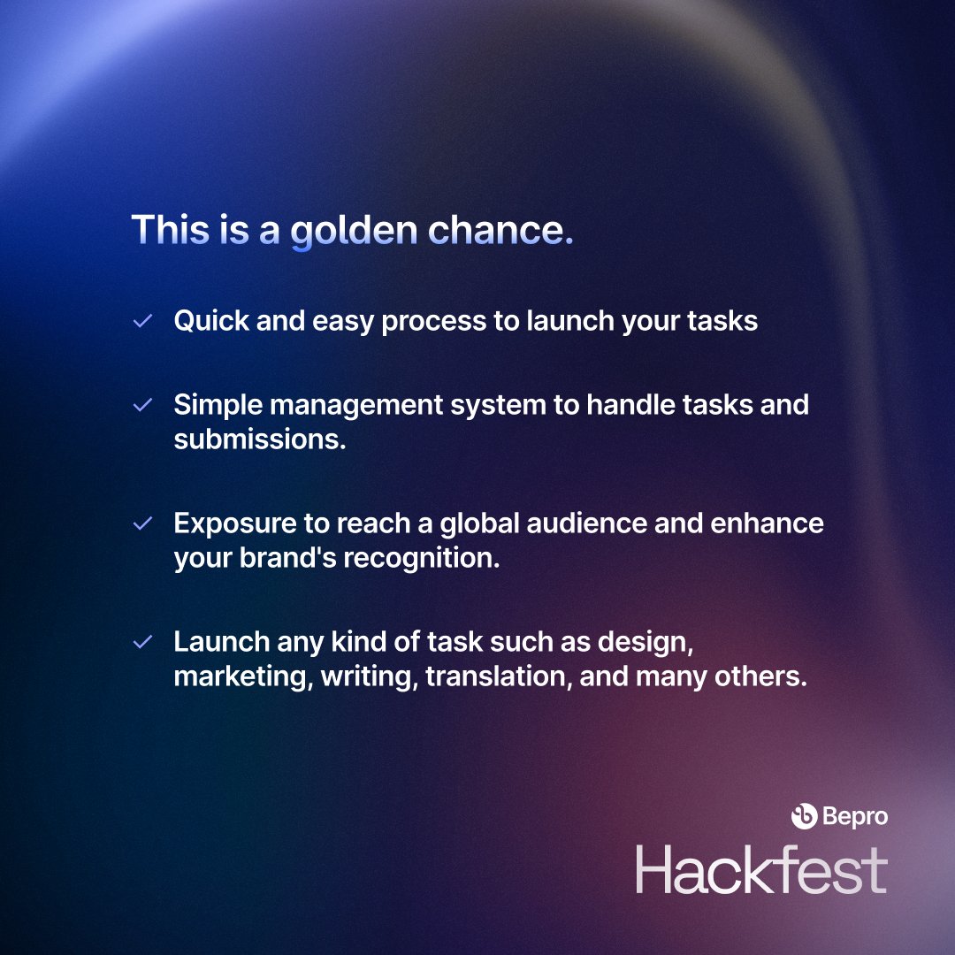 bepronet's tweet photo. Ready to boost your project and attract global talent? 🔥 🌐
Bepro Hackfest is the perfect opportunity to connect with a diverse community of builders, creators, and organizations from around the world.
Here’s everything you need to know 👇 https://t.co/hwC7sahfQM