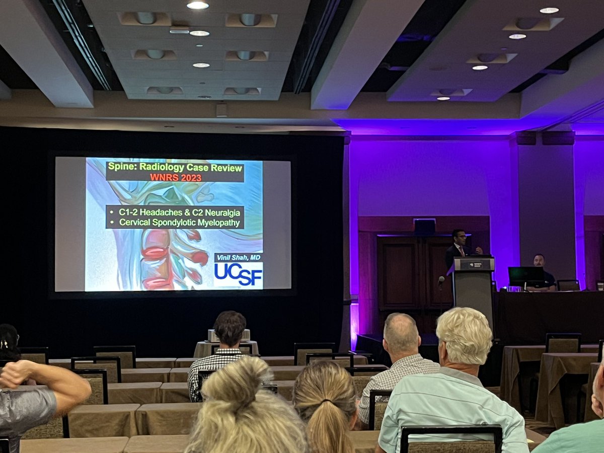 Love seeing all the @UCSFimaging connections at this am’s #spine session @wnrs2023! @AsheshThaker w a talk on post op issues, our fearless leader @vinil_shah leading a rad-surg multidisciplinary discussion, and can’t wait for @MarkMamloukMD & @AndrewCallenMD’s CSF leak talks!