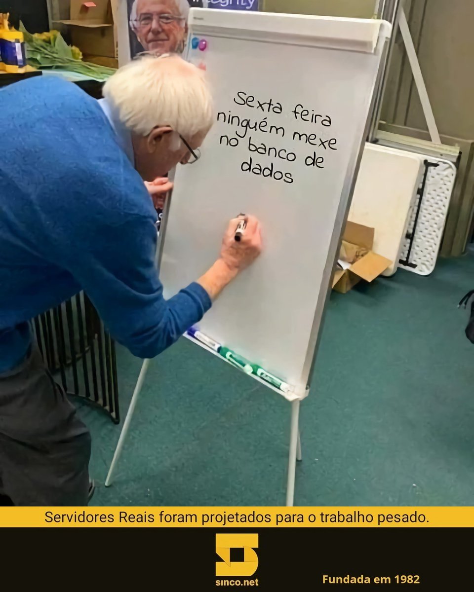 Sinco_Brasil's tweet photo. Tá dado o recado : Sexta-feira ninguém mexe no banco!
#TragoVerdades #ProntoFalei #Sinco #Tradição #Desde1982 #Oracle #SQL #SQLserver #MySQL #Postgree #PostgreeSQL #BD2 #MongoDB #NoSQL #BKP #Intel #Xeon #Seagate #DataCenter #Informatica #IamIntel https://t.co/g76ltw1pYx