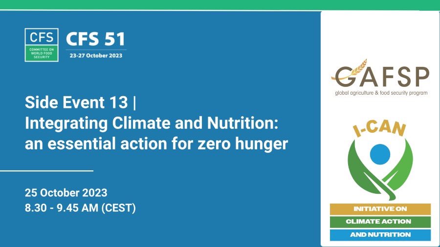 GAINalliance's tweet photo. 🌍🍏 Healthy planet, healthy people: join the I-CAN @GAFSPfund discussion on how to fight both #ClimateChange and #malnutrition with integrated actions!

☞ Register here: https://t.co/5qwTL55wkC

#CFS51 #HealthyDiets #ClimateChange #SustainableFoodSystems #NutritionDecade https://t.co/xreoYII9fy