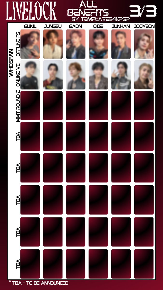 Xdinary Heroes Livelock Album Benefit POB Photocard pc template