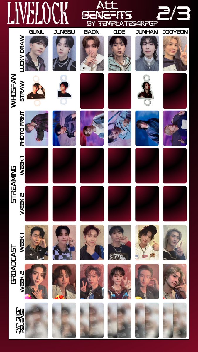Xdinary Heroes Livelock Album Benefit POB Photocard pc template
