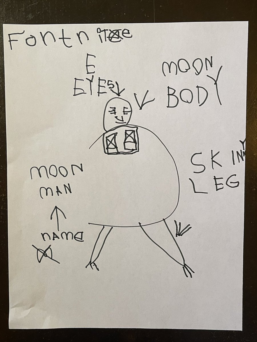 WhitPMeeks's tweet photo. My 6-year-old son is such a big fan of @FortniteGame. He plays it every day &amp; he wants this skin, “Moon Man,” to come to Fortnite! 
Come on, @EpicGames! https://t.co/Q8TDxhBYGr