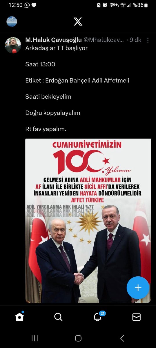 burcu183532's tweet photo. Erdoğan Bahçeli Adil Affetmeli 
AdliMahkuma ErdoğanAffı https://t.co/sqYd6fVkwd