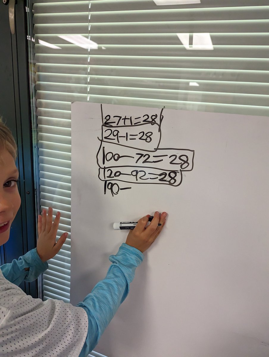 laurie_wasik's tweet photo. VNPs are up and running in @MsSMahal Loved the math thinking and discussions going on... Students sharing their strategies and how they used tools, used +/- 10's, etc. Look at how many different ways to solve this What's My Question problem!! 🎉 https://t.co/TJ1DwT7e3D