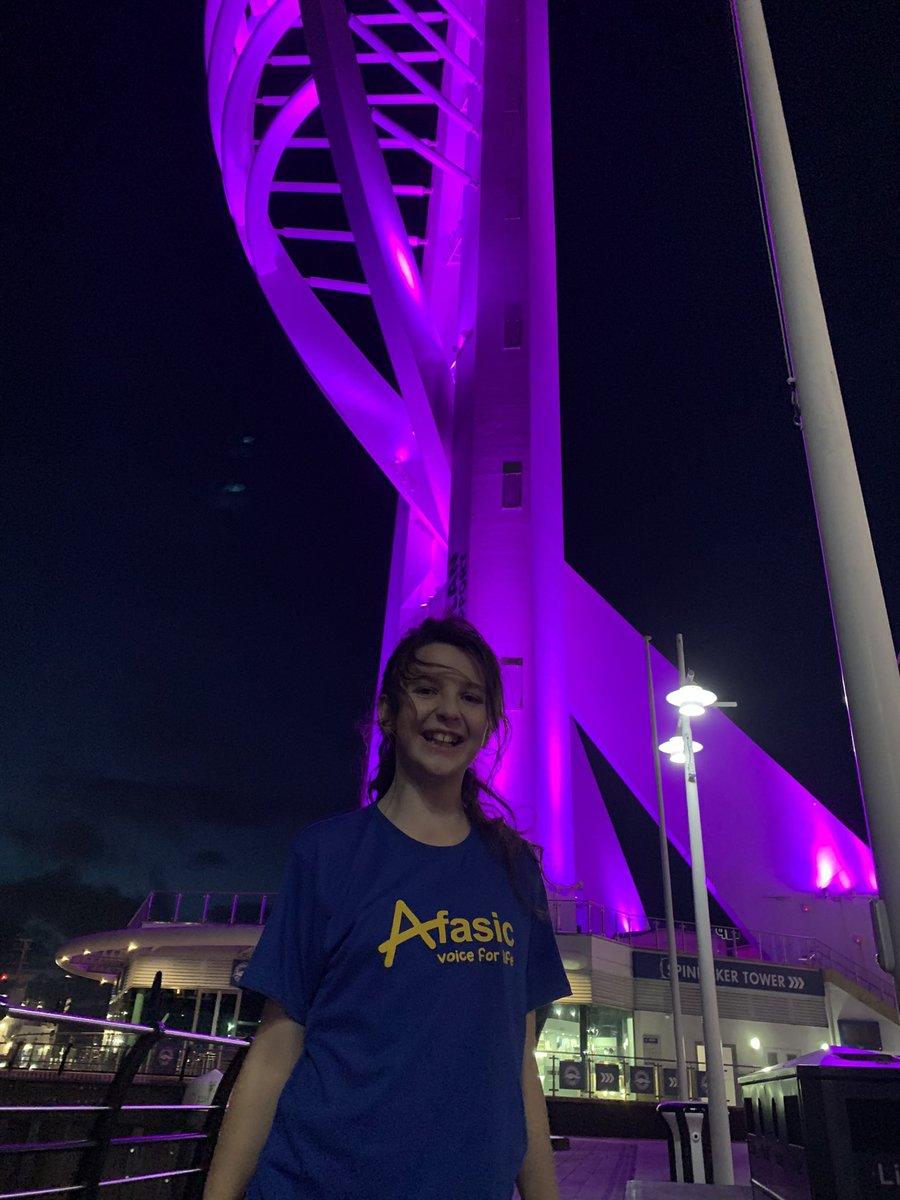 Amelia representing @Afasic at @SpinnakerTower - raising awareness of #DevLangDis on #DLDDay