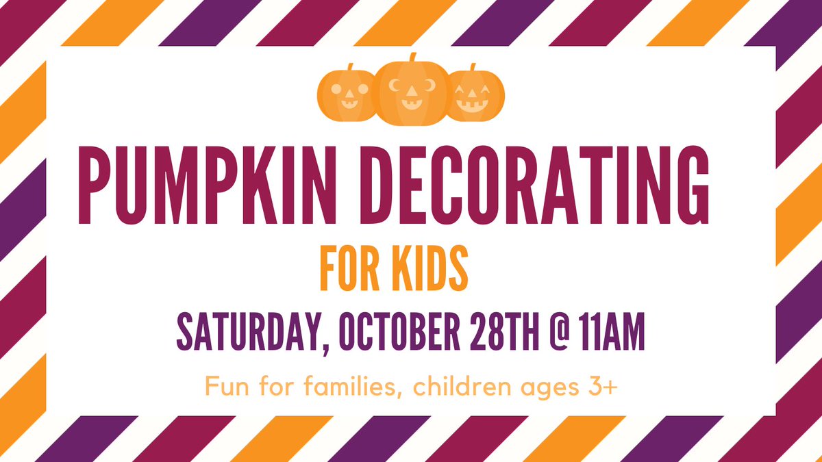 PawtucketPL's tweet image. Children and their families are invited to come to the library and decorate their own pumpkin! Pumpkins are provided &amp;amp; each participant will get to take home their creation. THIS EVENT IS FIRST COME FIRST SERVED WHILE SUPPLIES LAST #pawtucketpubliclibrary #childrensprogram