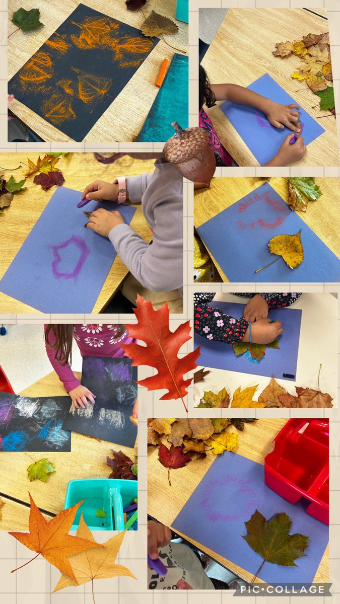 Today’s forecast brought our learning indoors to create some leaf art 🍁 We used chalk pastels to make leaf rubbings and negative space art! 🖍️<a href="/PEPanthersLND/">Princess Elizabeth PS</a> <a href="/TVDSBKinder/">TVDSBKindergarten</a> #OutdoorEd