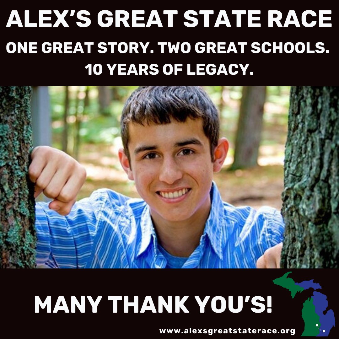 Run4Alex's tweet photo. A big THANK YOU to all our sponsors who helped make this year's Alex's Great State Race possible! The legacy of Alex Powell continues to live on through the generous support of the greater MSU, U-M, and surrounding communities. https://t.co/cWkqRlEARq