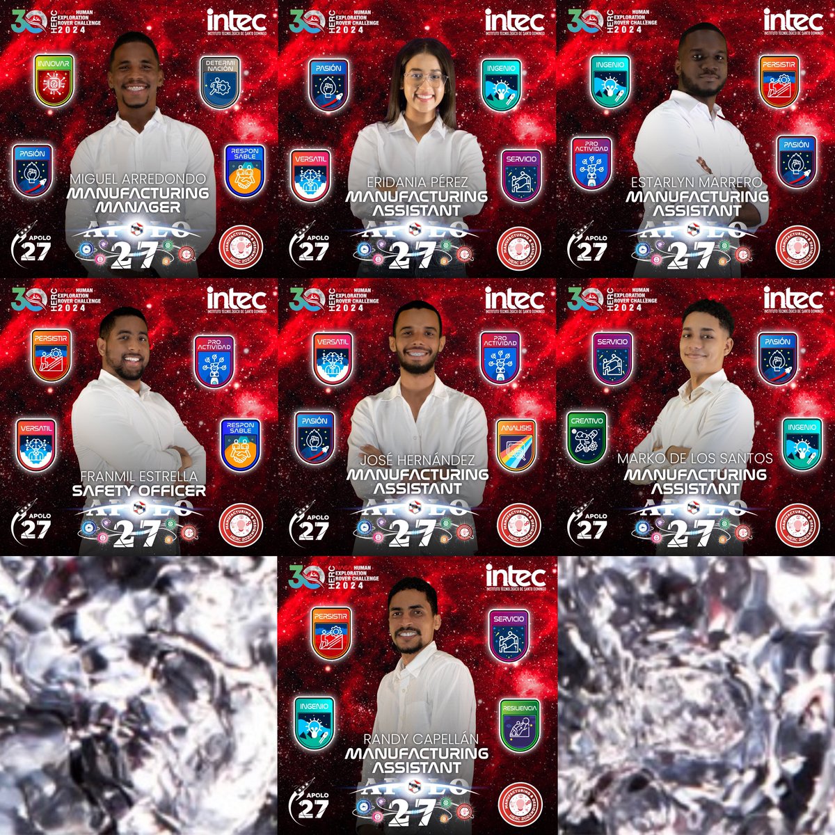 apolo27_rd's tweet image. Allow us to introduce our Manufacturing and Design team 🇩🇴🚀 who will be participating in the @RoverChallenge NASA HERC 2024 💫. Students in degree programs of:
Mechatronics Engineering 🦾
Industrial Engineering 🏭
Mechanical Engineering ⚙️
#HERC