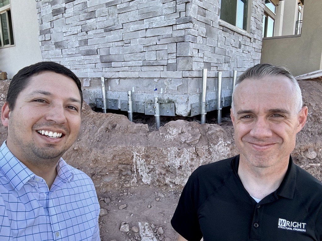 Brandon and Mike went on a site visit on Thursday to Dixie Drive Apartments to observe the recently installed helical piers. Helical piers are deep foundation solutions used to secure new or repair existing foundations. 
#teamwright #wrightengineers #whereswright #rightbrain
