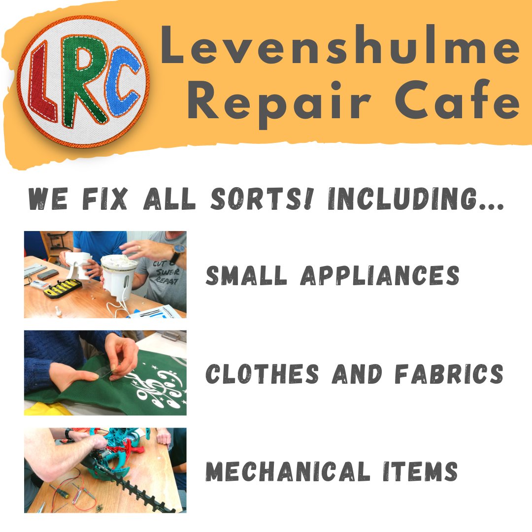 Our next Repair Cafe is tomorrow, just in time for International Repair Day! Come see us from 10am to 12 noon at @LevyOldLibrary to get broken items fixed for free. Hot drinks and biscuits available while you wait! ☕️🍪