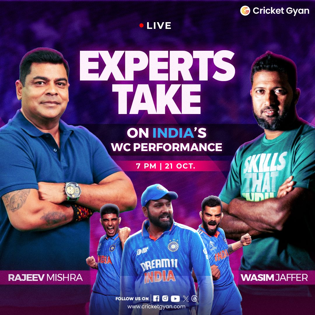 cricketgyann's tweet photo. Catch Wasim Jaffer live in action on Cricket Gyan discussing India's performance so far.

#wasimjaffer #formerindiacricketer #worldcup2023 #rajeevmishra #cricketgyan #worldcupperformance #worldcup #rohitsharma #Viratkohli #ShubmanGill
@WasimJaffer14  @rajeevmish https://t.co/a7VEopXD8R