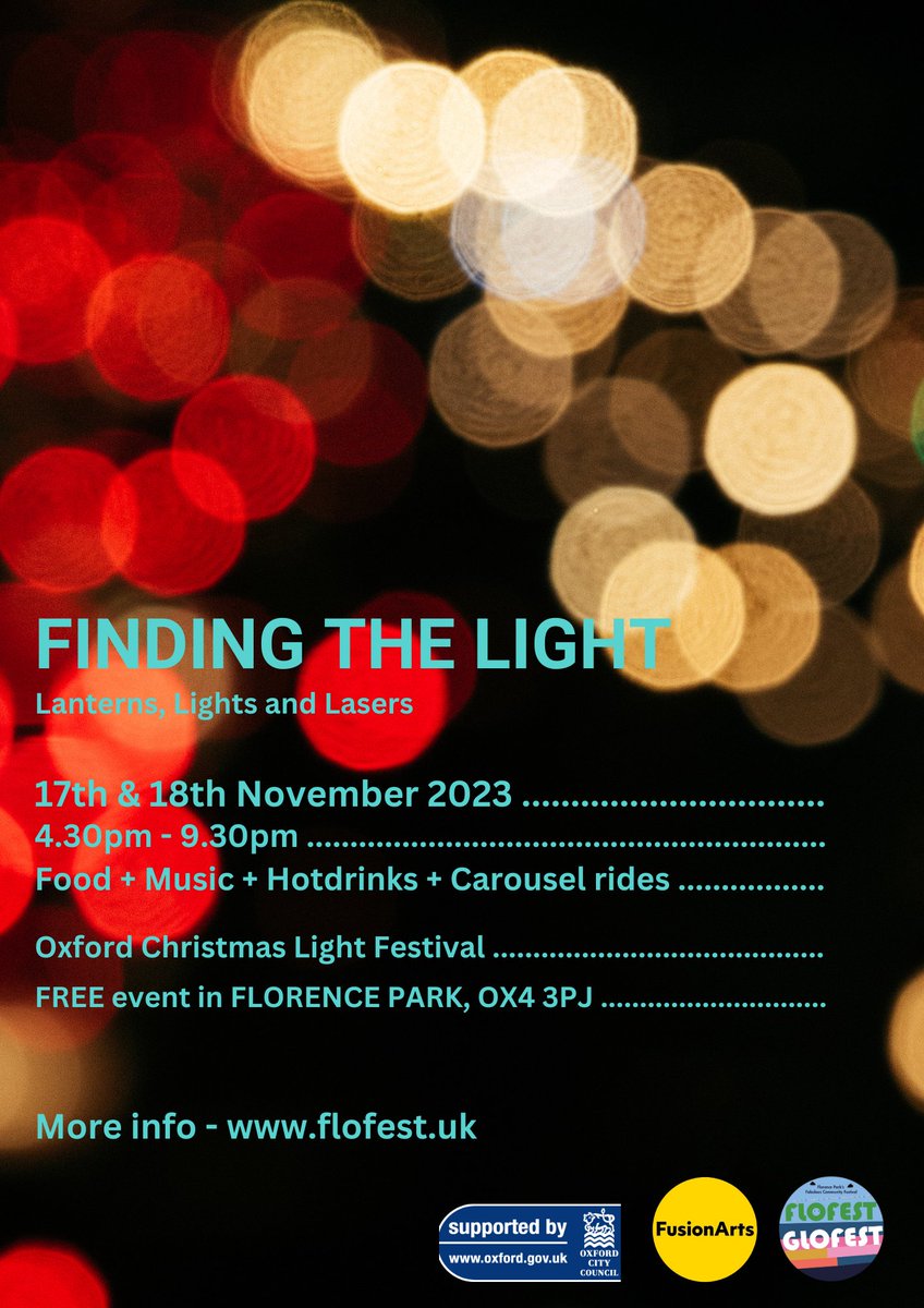 Florence Park Community Centre (@floparkcc) on Twitter photo We love it when November rolls round and Finding the Light is back! Thanks <a href="/FloFestOxford/">Flo Fest Oxford</a>
Nov 17th & 18th in Florence Park
<a href="/FusionArtsOx/">Fusion Arts</a> <a href="/OxfordCity/">Oxford City Council</a>
#oxlightfest23 We love it when November rolls round and Finding the Light is back! Thanks <a href="/FloFestOxford/">Flo Fest Oxford</a>
Nov 17th & 18th in Florence Park
<a href="/FusionArtsOx/">Fusion Arts</a> <a href="/OxfordCity/">Oxford City Council</a>
#oxlightfest23