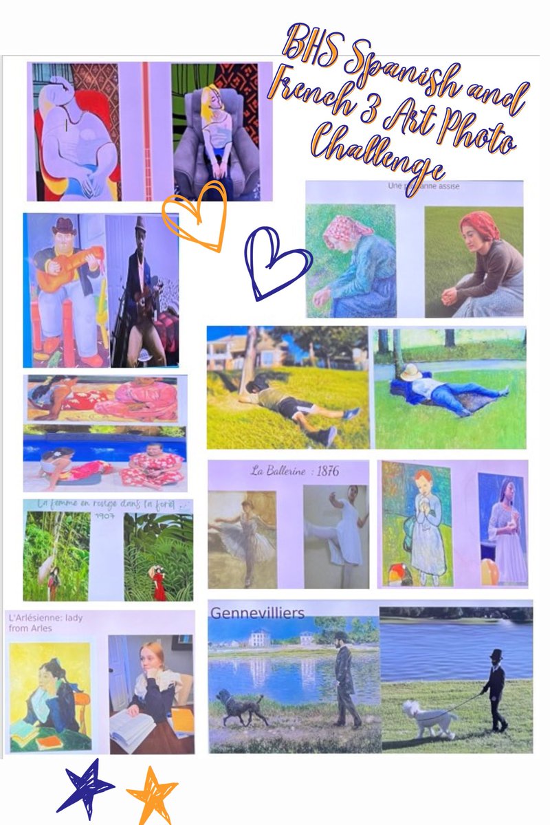 Paulala09's tweet photo. Learning art through languages. Check out our amazing students recreating famous works of art. #BridgelandBest  #Wintheday https://t.co/FlRsOb3jQL