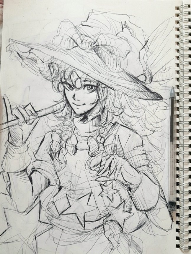 ArtsAzevedo's tweet photo. Marisa kirisame sketch https://t.co/phnJp9jQEl