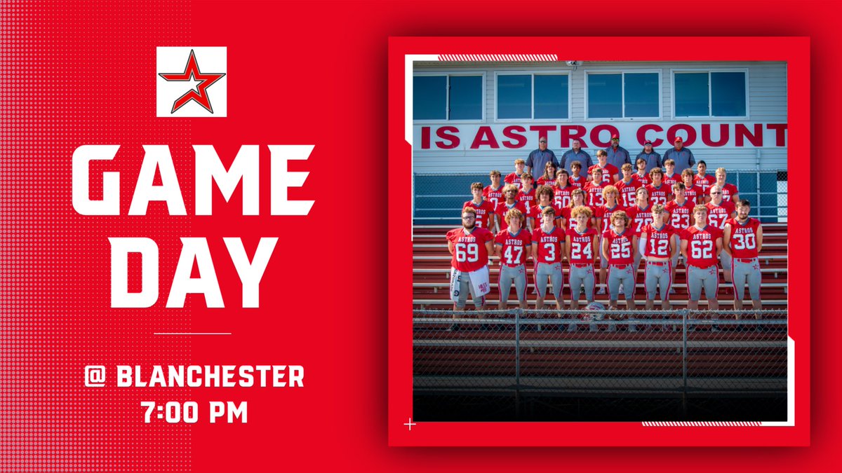 We need all Astro fans to come out to Blanchester for a big night of football.  A lot on the line tonight for both teams.  Go Astros!