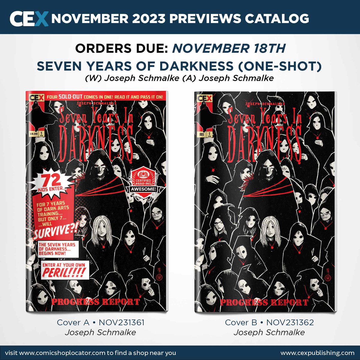 The countdown begins. CEX’s acclaimed fantasy series Seven Years in Darkness returns for a killer second season in 2024. With little time left before the next chapter unfolds, revisit the dark world of sorcery and survival from @josephschmalke #comics @PREVIEWSworld #NOV23