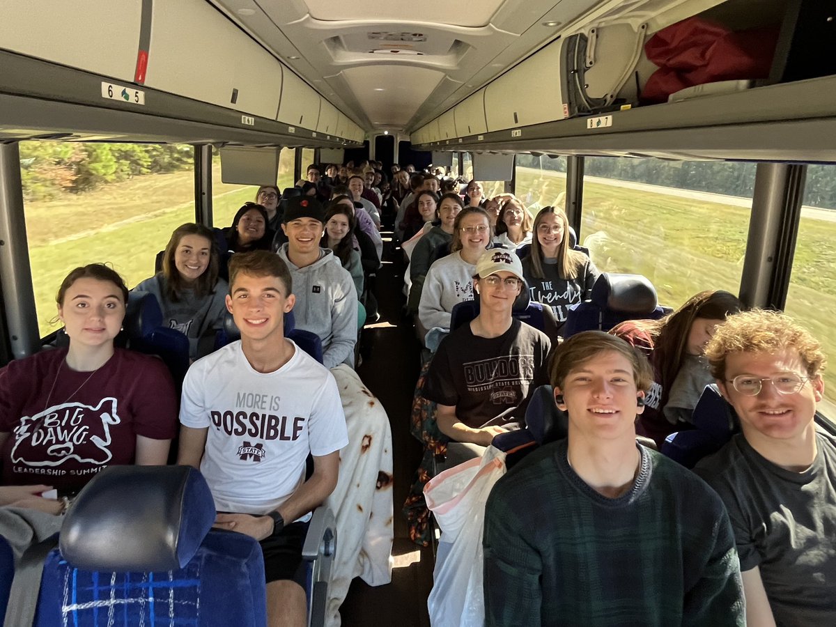 maroonband's tweet photo. We gave @FMBus1 and @FMBus2 the weekend off, so the pep band is on the road to Fayetteville with high quality transportation provided by @FMbus3 and @FMBus4. #HailState https://t.co/U17nUhDTGP