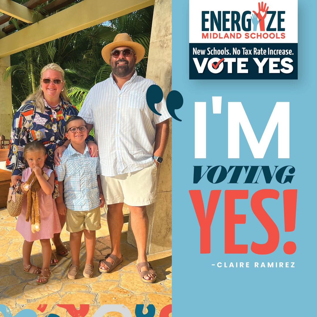 energizemidland's tweet image. We support the Midland school bond! Our aging schools need upgrades for security and better facilities. #VotingYES is investing in our children's future and Midland's success. This bond will address decades-long underinvestment in educational infrastructure. #MidlandSchoolBond