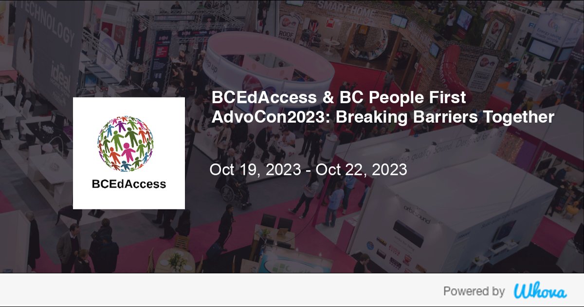 Hi! I'm attending BCEdAccess &amp; BC People First AdvoCon2023: Breaking Barriers Together, presented by Kwantlen Polytechnic University #AdvoCon2023. Let's start connecting with each other now.  - via Whova event app whova.com/whova-event-ap…