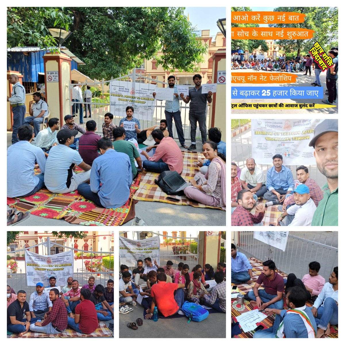 ainrsc's tweet photo. #NonJrfFellowshipHike
Hundreds of research fellows from all departments and faculties at the prestigious research university, BHU, have peacefully protested for the fourth consecutive days, fervently advocating for a much-anticipated and essential hike in the Non-Net fellowship. https://t.co/ybIRXzBlLi
