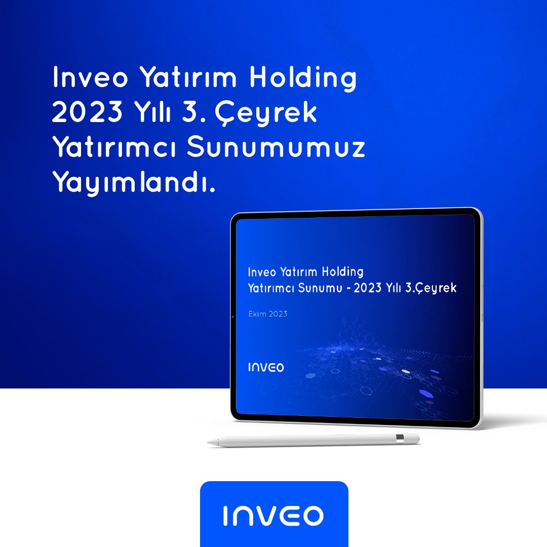 📢 Inveo Yatırım Holding 2023 Yılı 3. Çeyrek Yatırımcı Sunumu Yayımlandı. Detaylı incelemek için 👉🏻 inveo.com.tr/yatirimci-ilis…