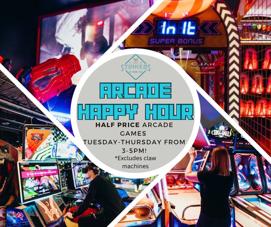 Parents, we’ve got you covered! 😉 Bring the kids in for some family fun for Arcade Happy Hour! 🎮