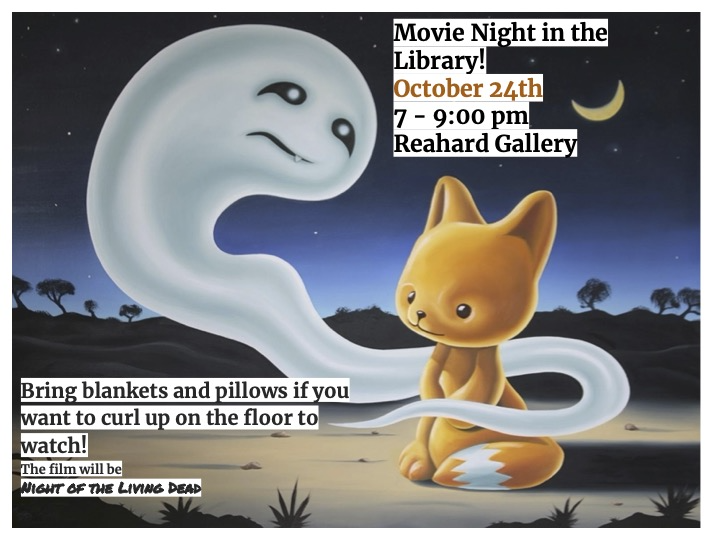 sbclibrary's tweet photo. It's almost time for our spooky movie night!  Join us in the library on October 24 at 7pm to watch the groundbreaking classic horror film Night of the Living Dead.  Refreshments will be provided! https://t.co/2e8Fi7NMOh