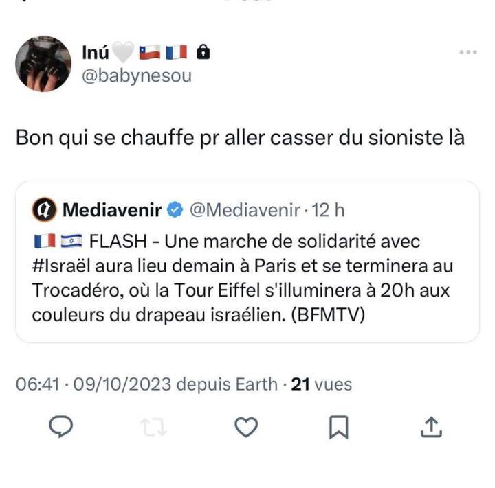 DamienRieu's tweet photo. 🔴⚠️ Inès, l’une des filles de @alexiscorbiere et @RaquelGarridoFr incite à attaquer l’hommage aux victimes du #Hamas au #Trocadéro et qualifie de « plutôt chiants » des enfants otages israéliens. 

Convertie à l’Islam, elle porte parfois le hijab. 
#Israel #LFI https://t.co/rMzE34oVFR