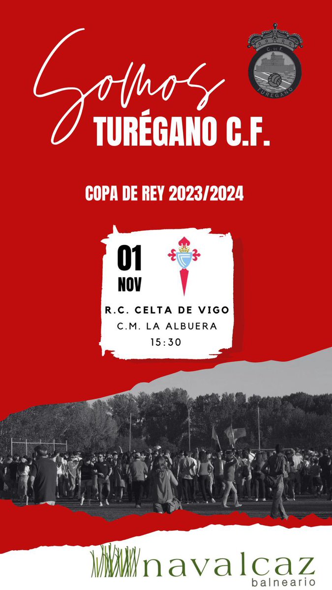 🏆COPA DEL REY🏆

⚔️ <a href="/RCCelta/">Celta</a> 
🏟️ C.M. La Albuera (Segovia)
📅 1 de Noviembre
🕒 15:30

#todoAlRojo #TuréganoCF #copaDelRey #TuréganoCelta
