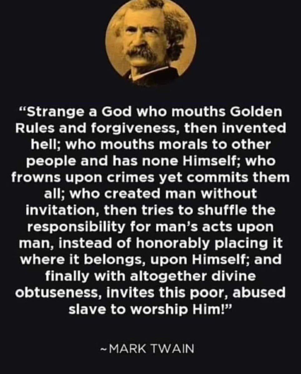 kowulz's tweet photo. Strange indeed.

#god #marktwain #atheist #agnostic #ignostic #theignostic #irreligious #ignosticism #tyranny #authoritarian #antiintellectual https://t.co/SapWFC1XOx
