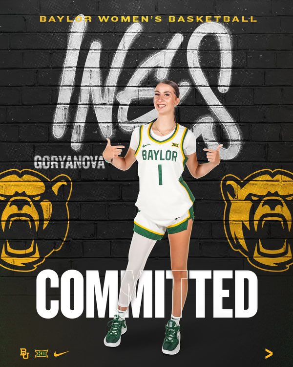 4⭐️ Ines Goryanova (no. 71 espnW 💯) has committed to Baylor 🐻 #SicEm @inesgoryanova | @BaylorWBB