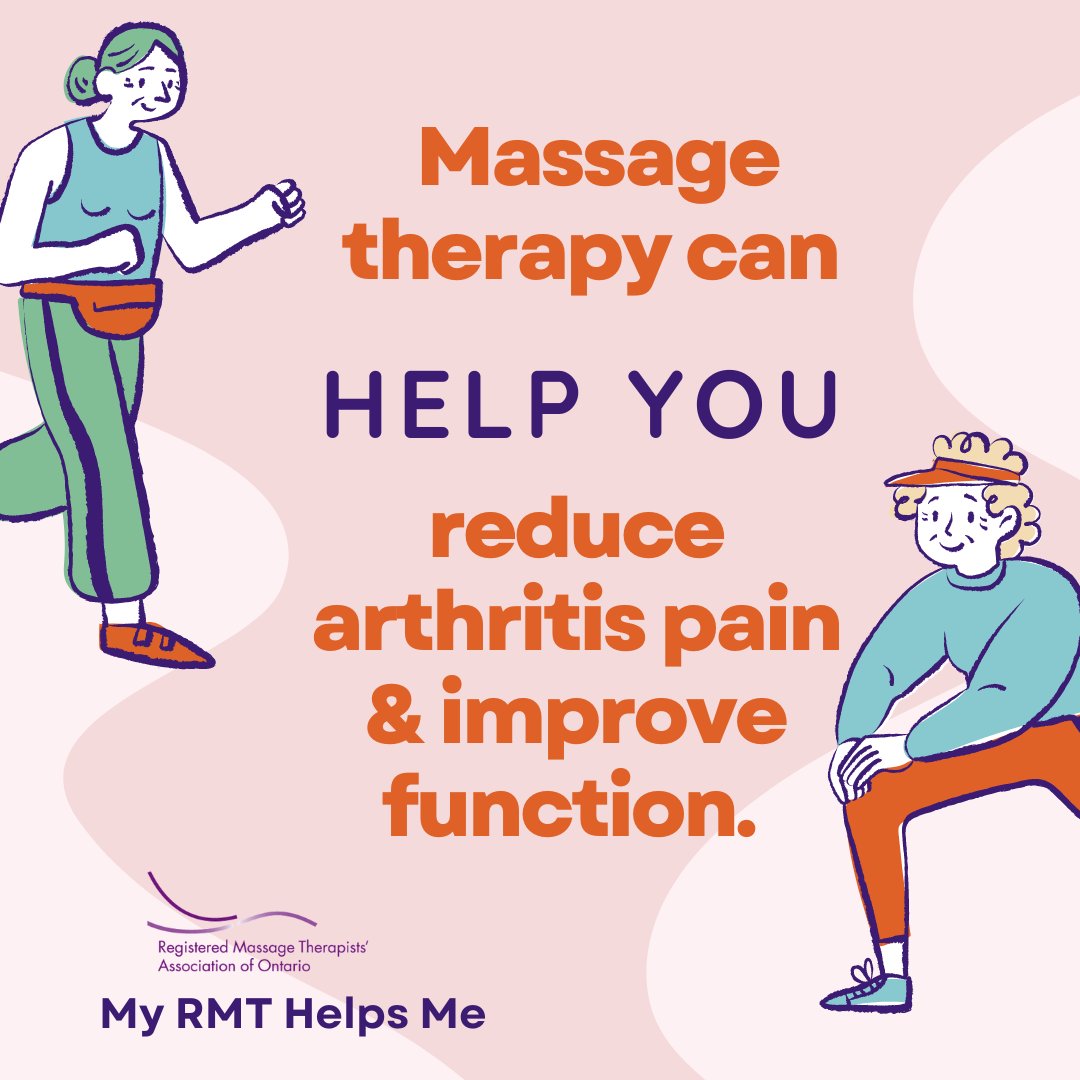 RMTAO's tweet image. Massage therapy can help people with arthritis reduce pain and improve quality of life. #arthritis #arthritispain #benefitsofmassage #MyRMTHelpsMe #MTAW