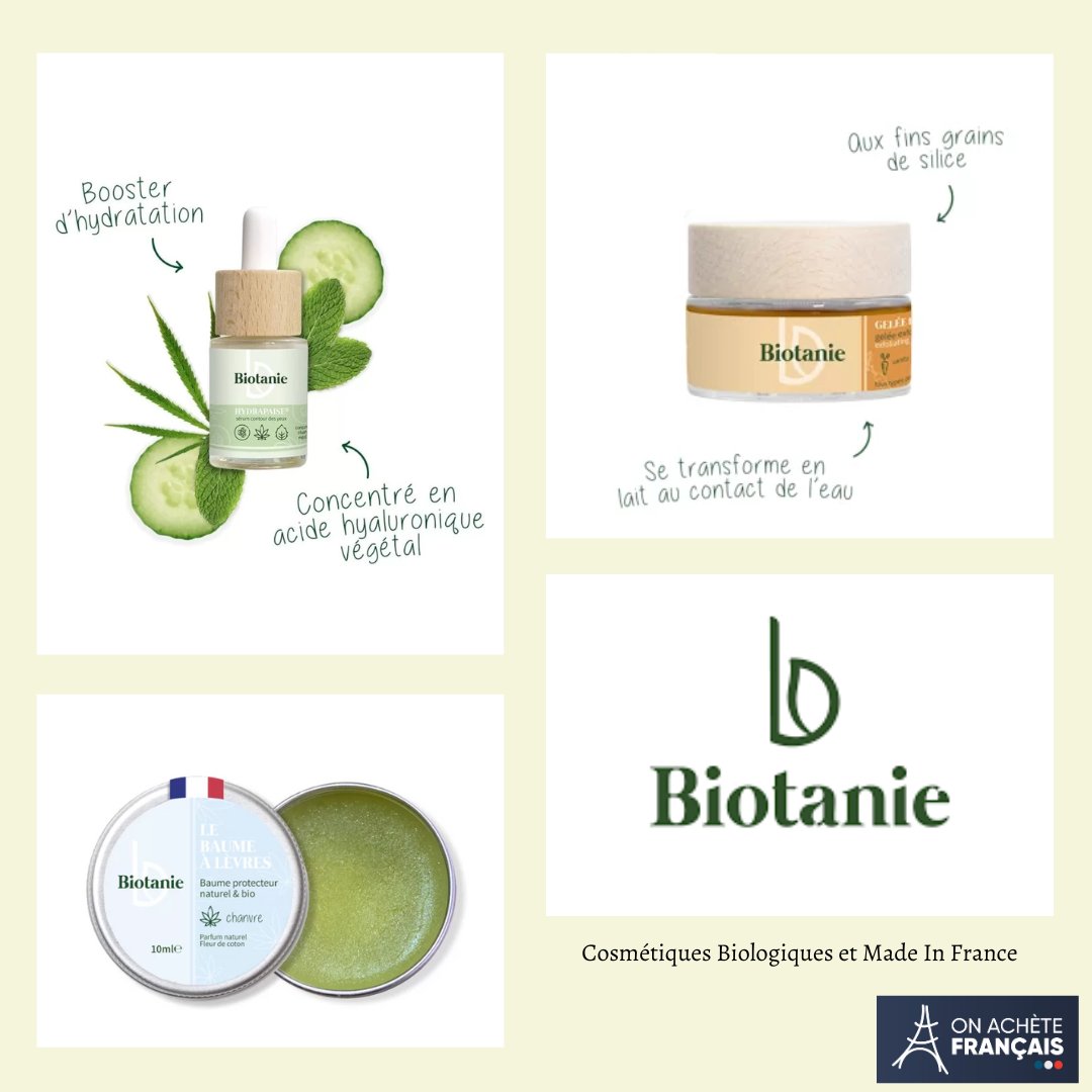 Découvrez <a href="/Biotanie_France/">Biotanie</a> , une marque de cosmétiques Naturels, Biologiques et Made In France. Bons pour vous et pour la planète, les produits Biotanie sauront vous satisfaire. A retrouver sur notre site On Achète Français : onachetefrancais.fr/Boutique/biota…
#madeinfrance #cosmetiquesbio