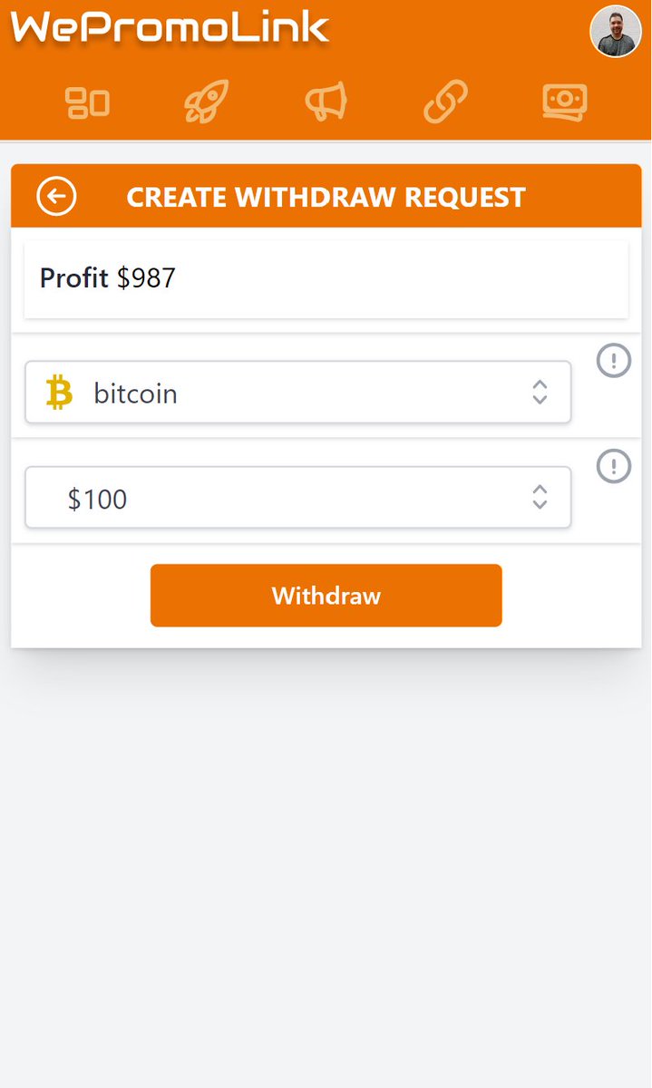 WePromoLink's tweet image. What would be the best way to handle withdrawals, make withdrawal requests that must be approved or generate automatic withdrawals when a threshold is reached?